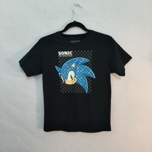 Sega Sonic the Hedgehog Black Short Sleeved T-Shirt Women's Medium